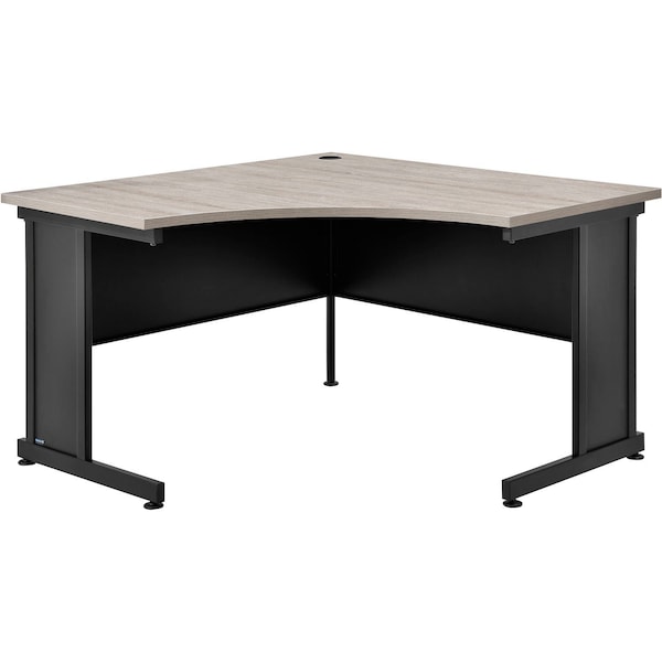Interion By Global Industrial Corner Desk, 48 in D X 30 in H, 48 in W X Steel Frame, Laminate Top, Rustic Gray 248999RGY - main